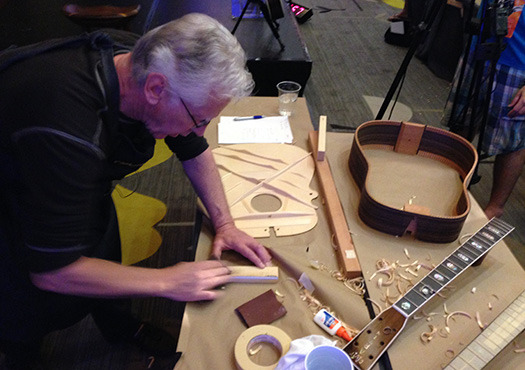 Martin Guitar’s Dick Boak provided out tools and materials for a hands-on custom guitar workshop.